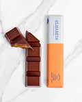 Tablette de chocolat noir à la crème de caramel salé