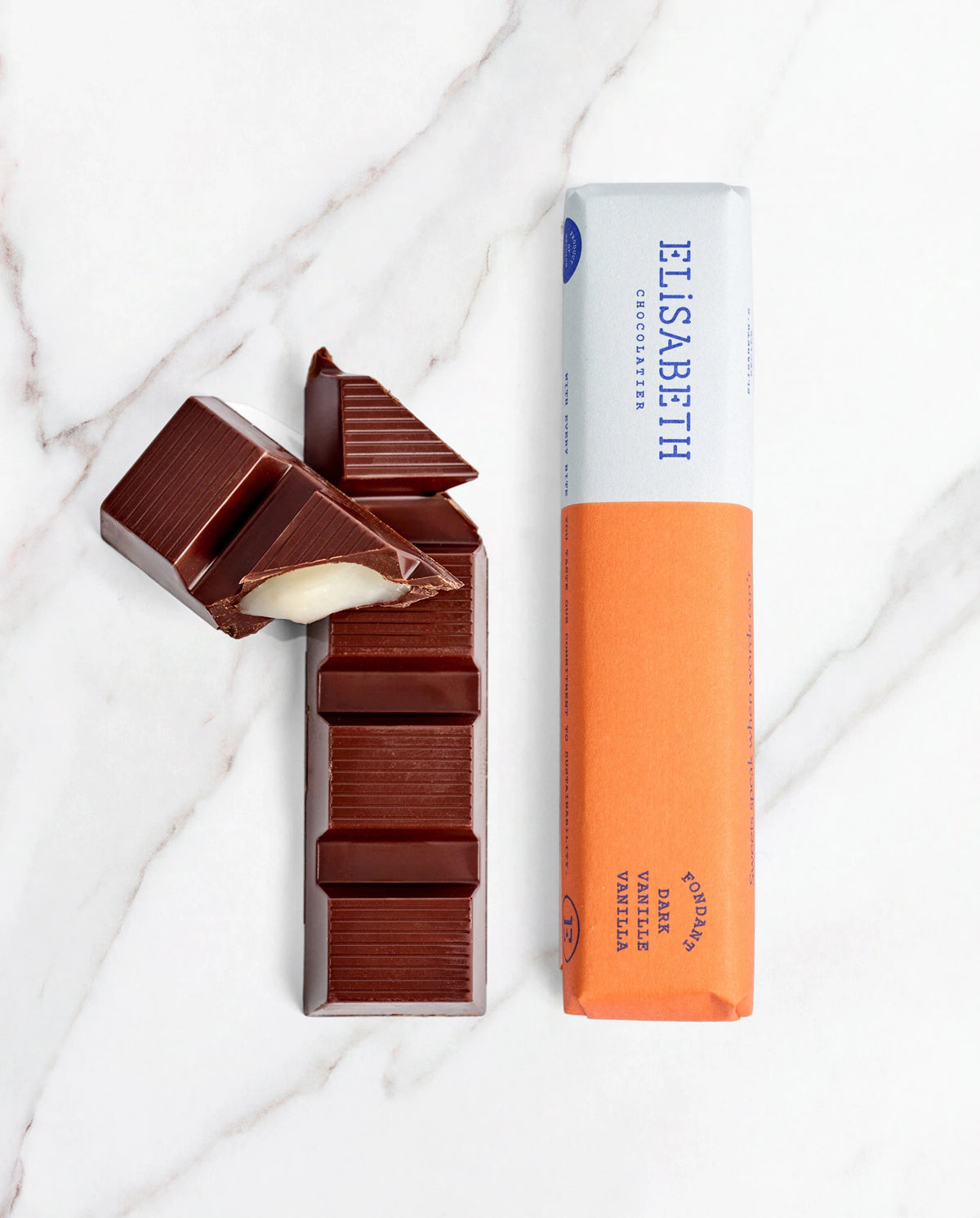 Donkere chocoladereep met vanillecrème