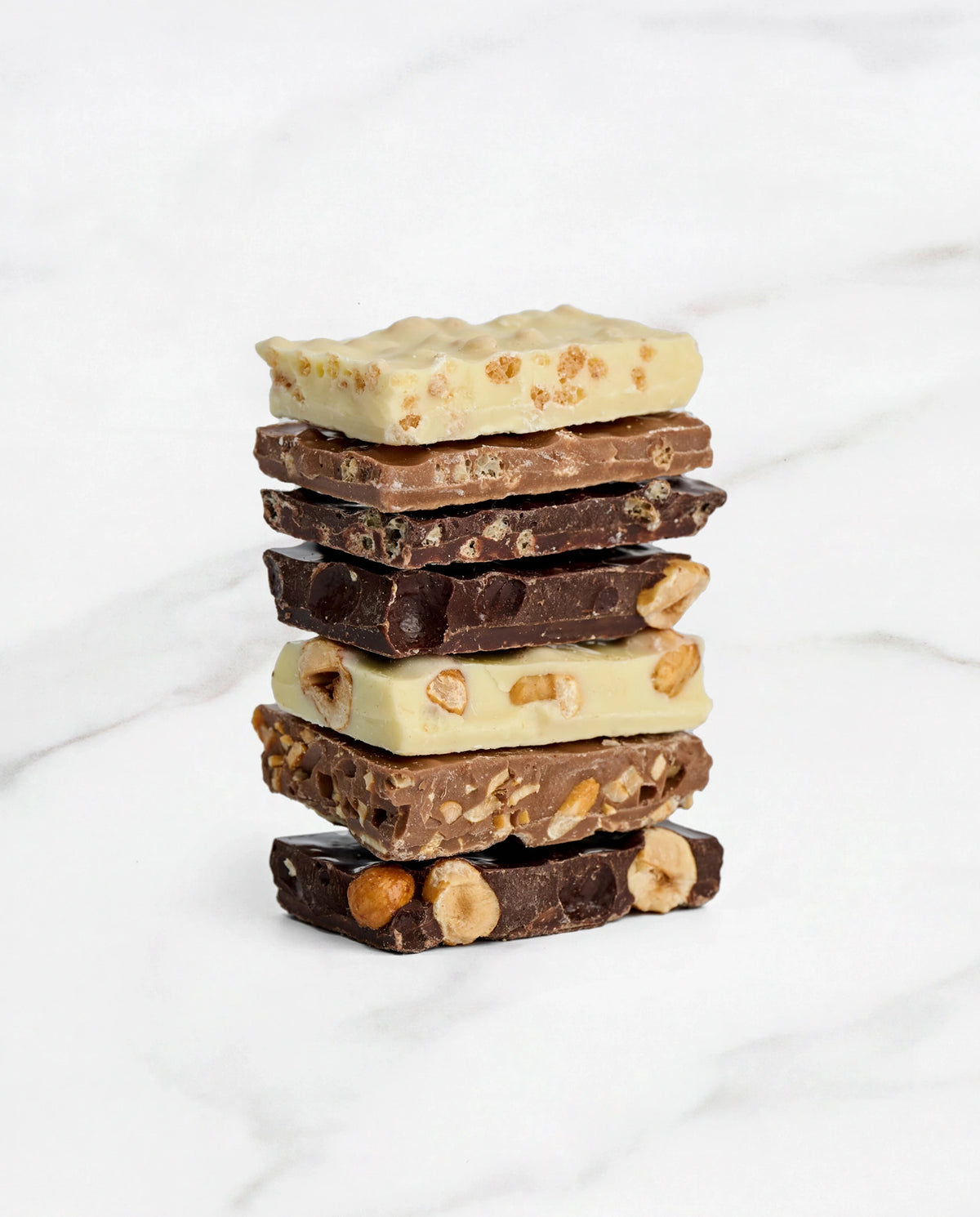 Chocoladebrokken, mix, detail