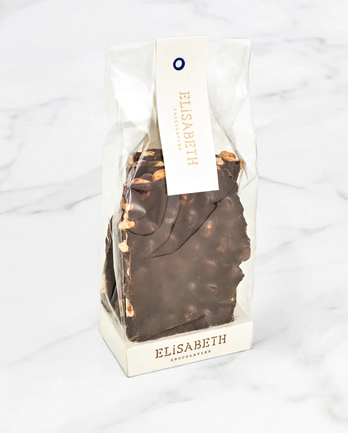 Donkere chocoladebrokken met hazelnoten