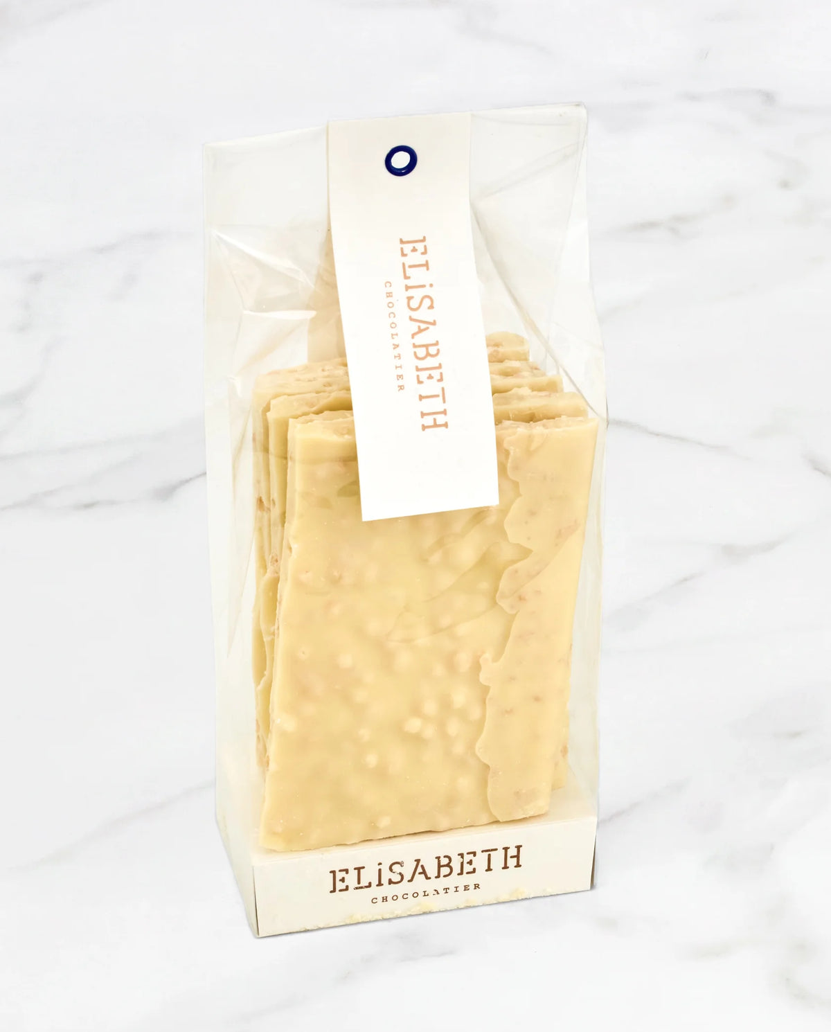 Witte chocoladebrokken met gepofte rijst