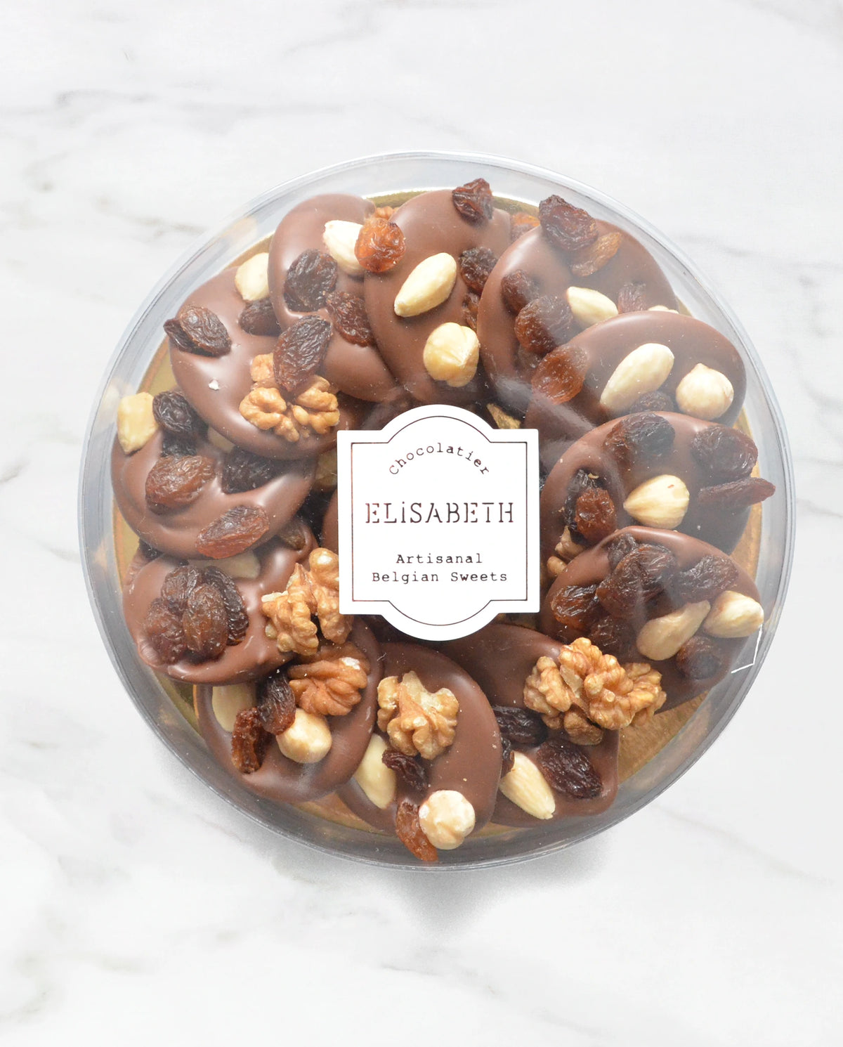 Mendiants met melkchocolade