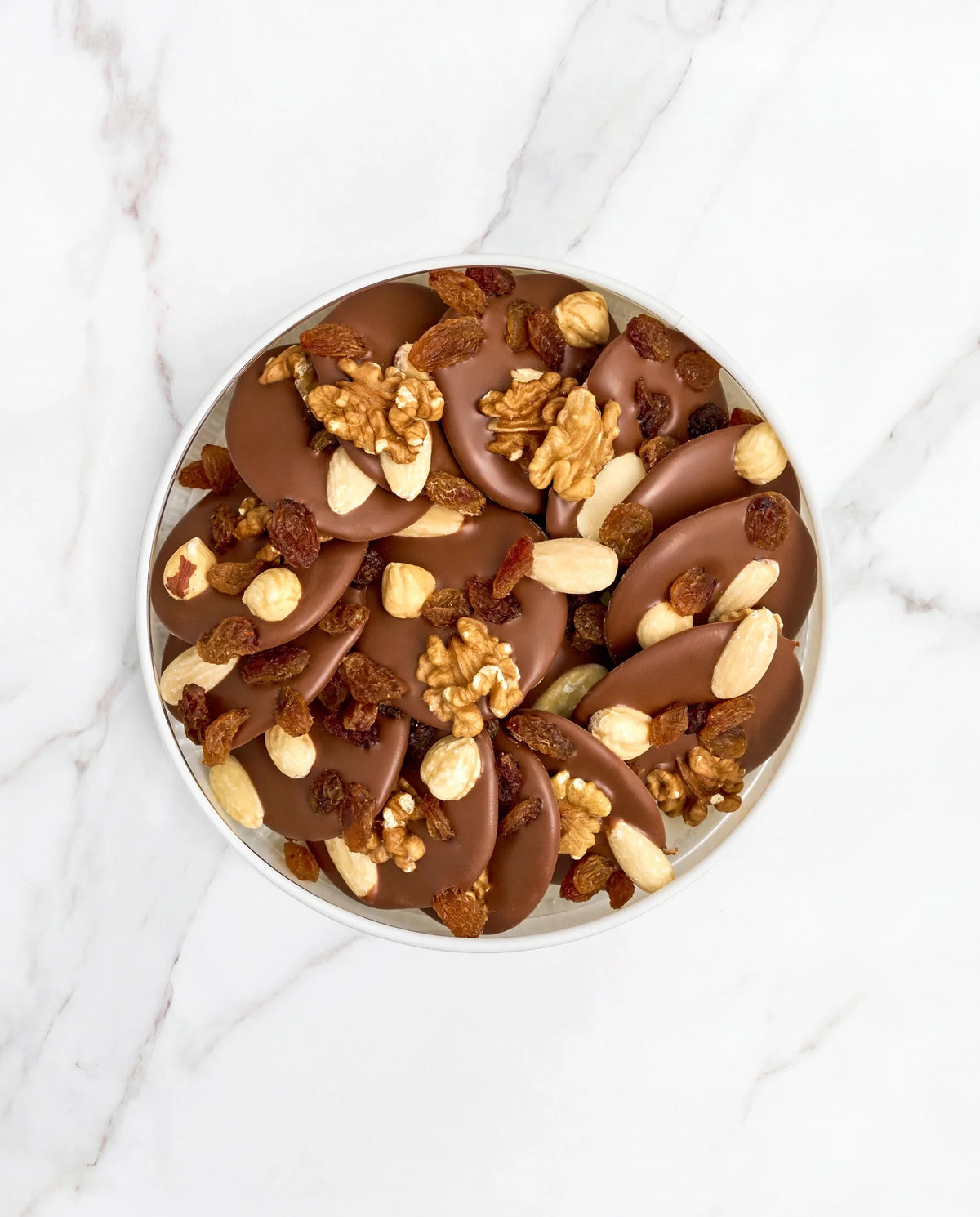 Studentenhaver met melkchocolade - mendiants