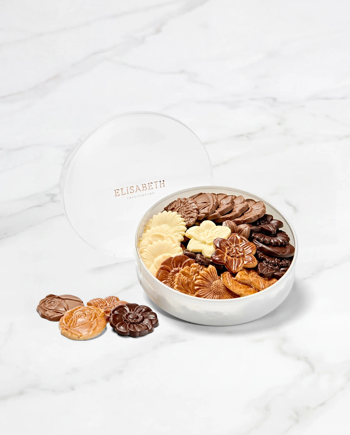 Chocoladebloemen - Mix van donkere, melk- en witte chocolade