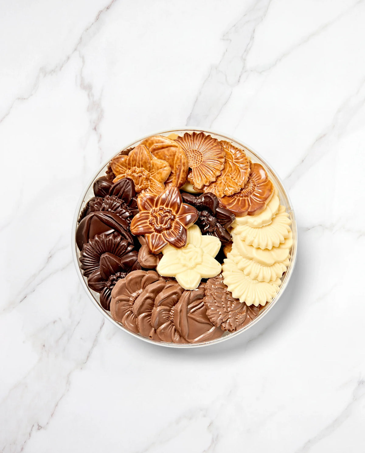 Chocoladebloemen - Mix van donkere, melk- en witte chocolade