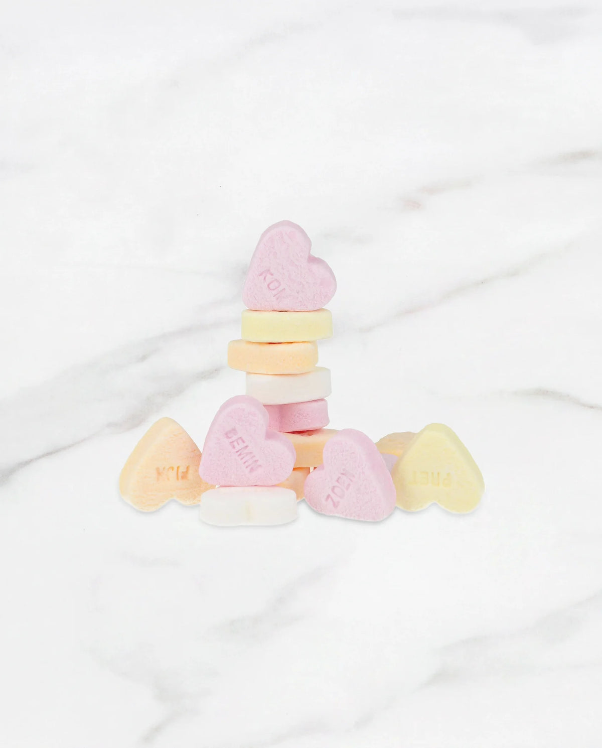 Sugar hearts with messages