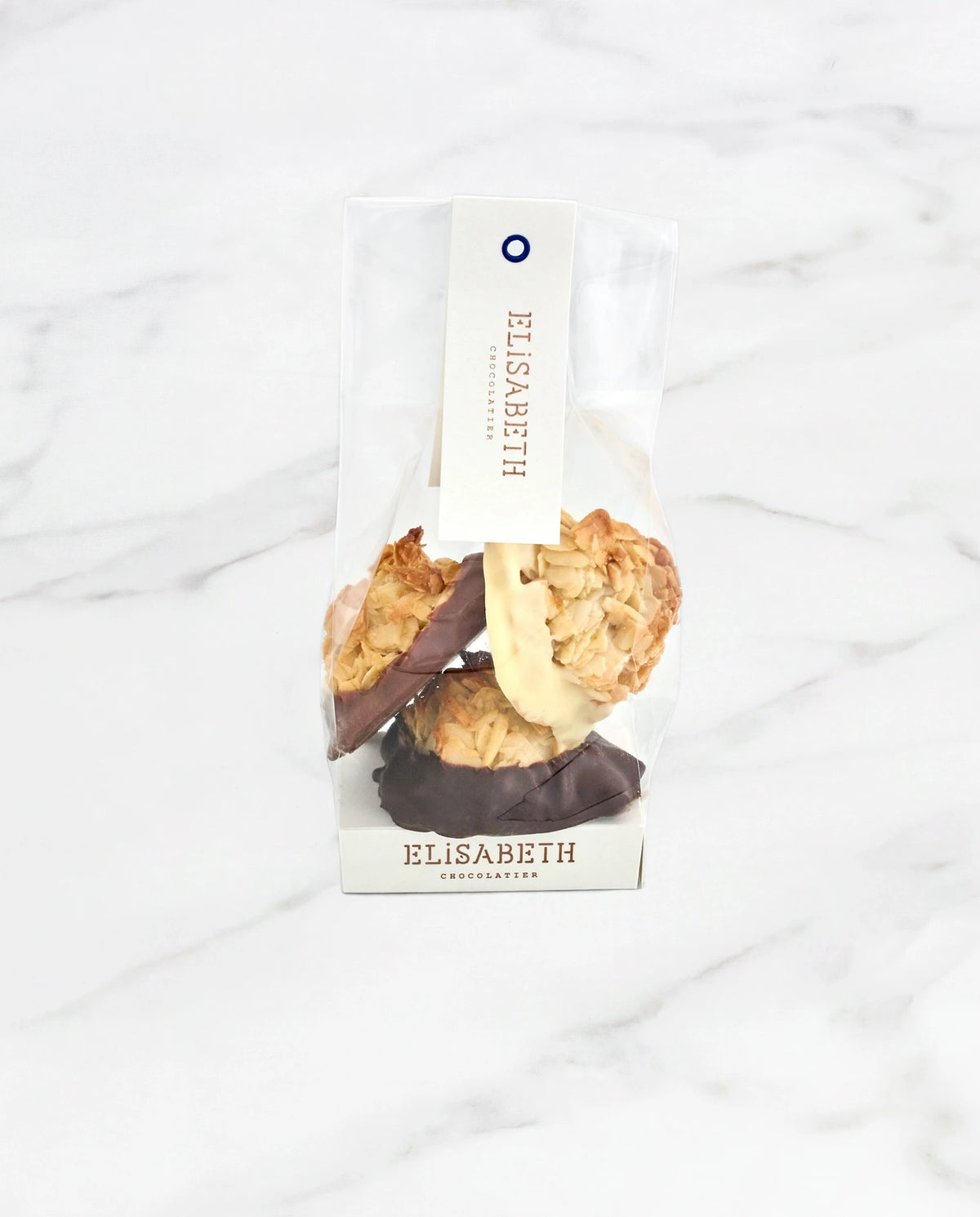 Florentinetaartjes, mix van pure, melk- en witte chocolade in zakje